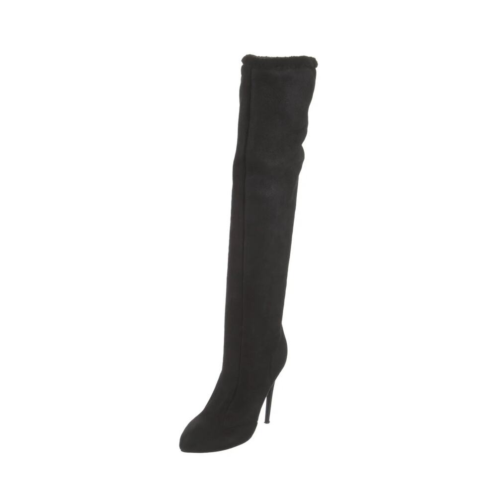 Preloved- Nina Ricci Suede Faux Fur Trim Boots-Sz 9